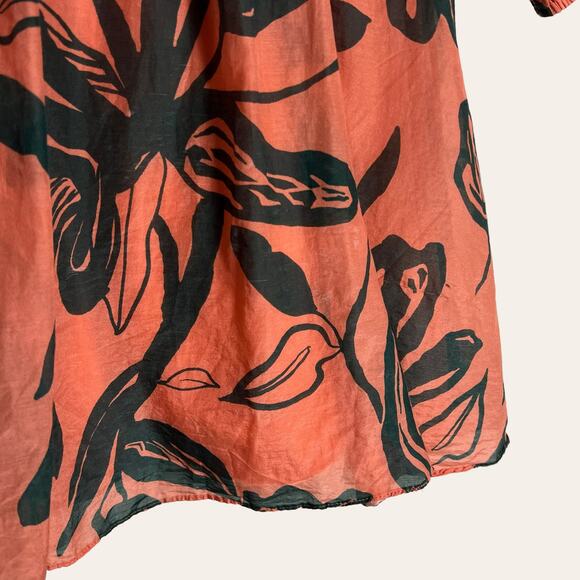 Tanya Taylor Shay Floral Print Mini Dress in Shell Pink/Deep Sea Size XS - Picture 9 of 12